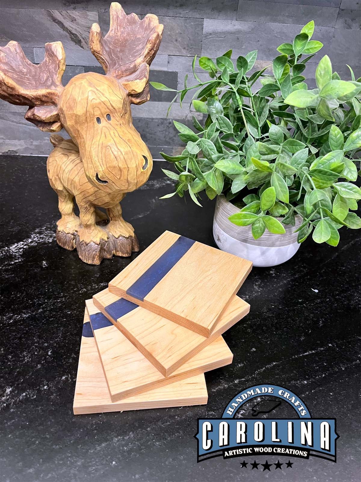 Cutting Board - Sapele Wood Accented with Onyx Epoxy Resin River